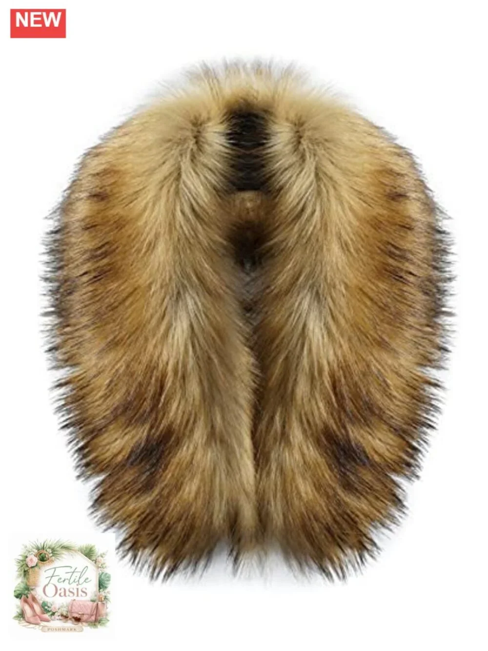 Faux Fur Collar Detachable Hood Trim Replacement Neck Warmer Shawl Wrap Winter